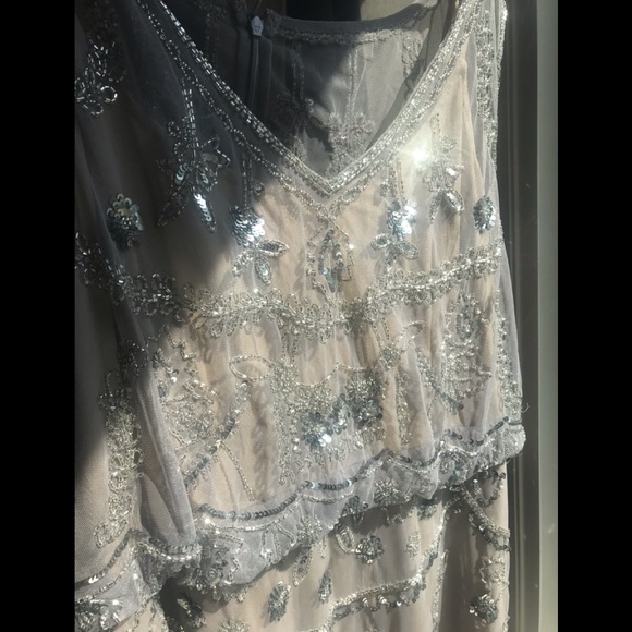 Adrienne Papell Beaded Blouson Evening Gown - Picture 12 of 13
